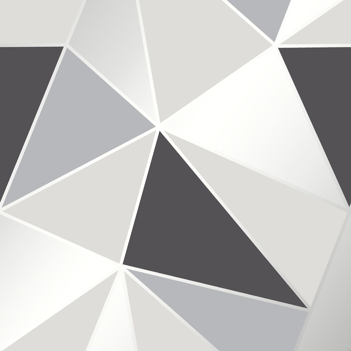 Apex Geometric Wallpaper - Black & Silver - Fine Decor