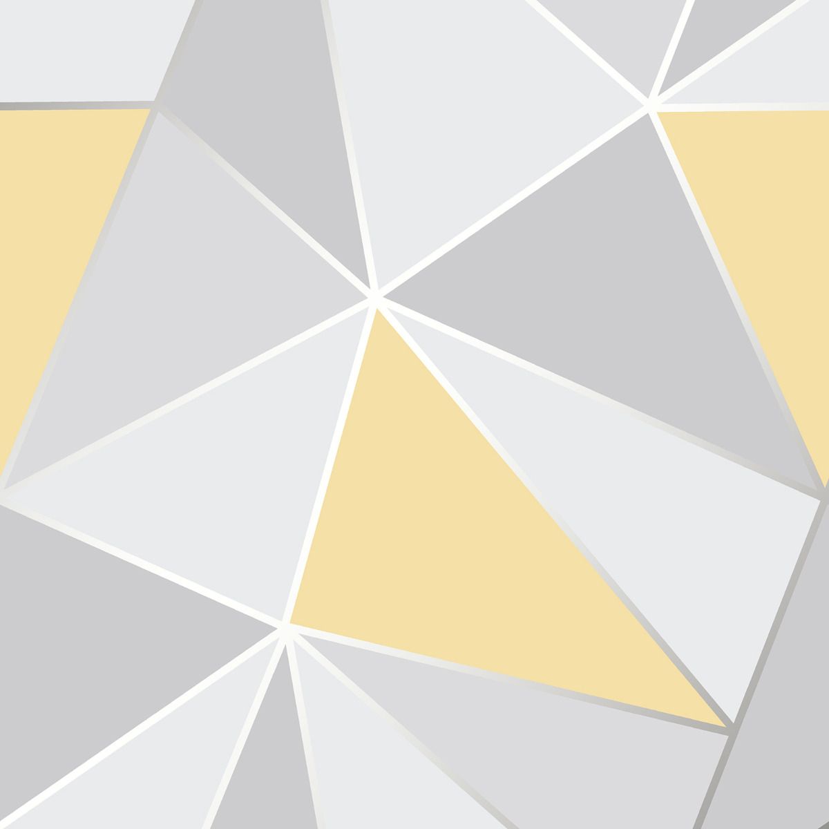 Apex Geometric Wallpaper - Yellow & Grey - Fine Decor