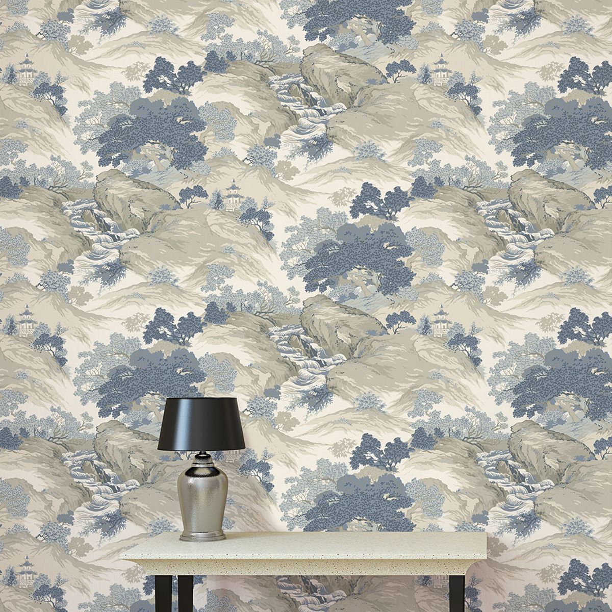 Archives Oriental Landscape Wallpaper - China Blue - Crown