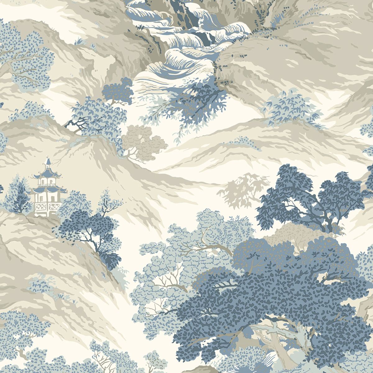 Archives Oriental Landscape Wallpaper - China Blue - Crown