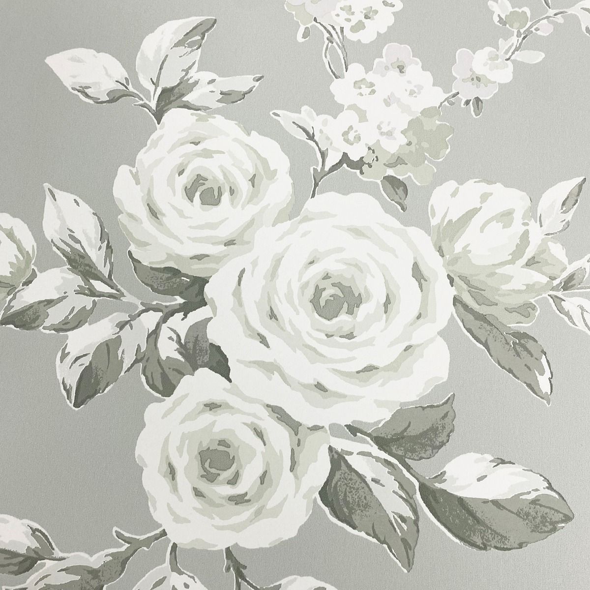 Canterbury Floral Wallpaper - Sage - Muriva
