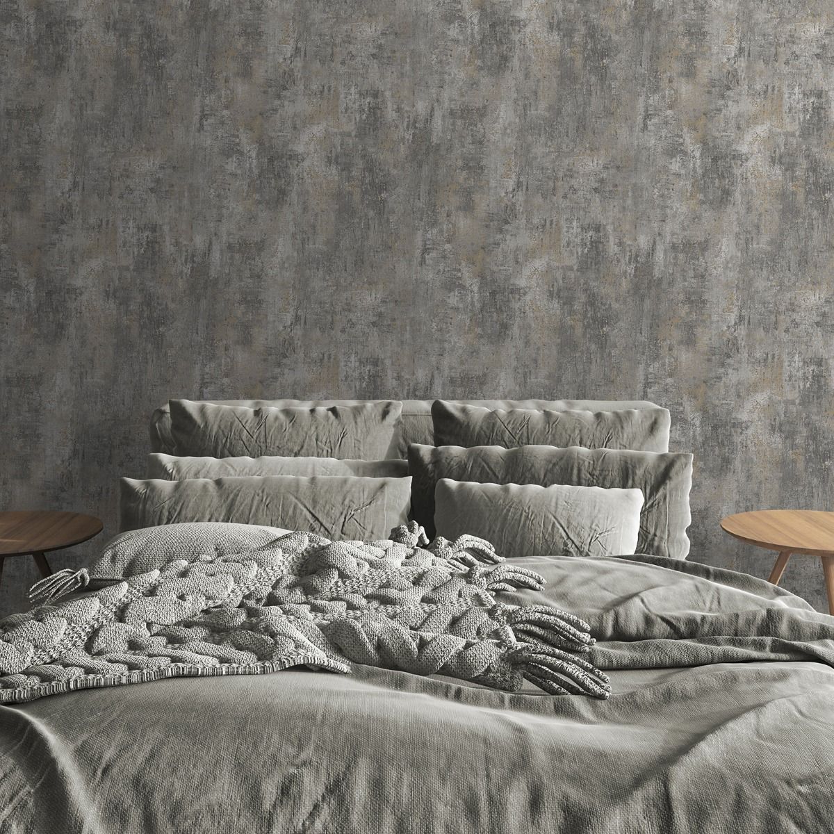 Cove Texture Wallpaper - Charcoal - Muriva