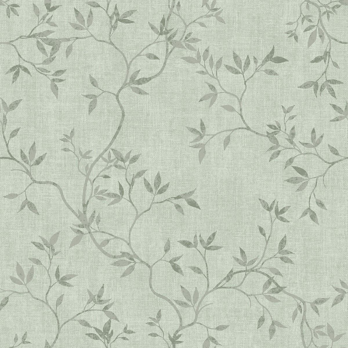 Darcy James Collection Japandi Leaf Wallpaper - Green - Muriva