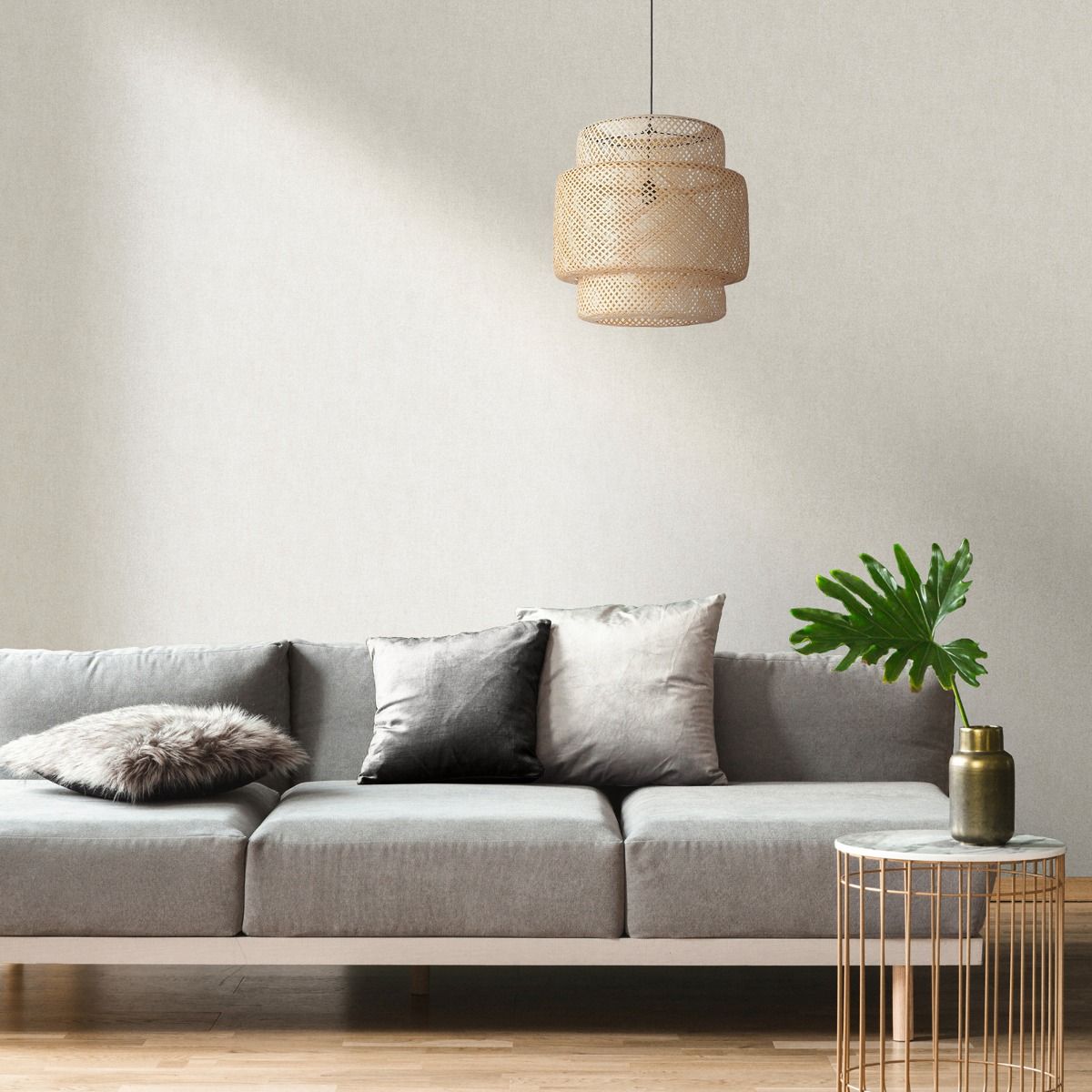 Darcy James Collection Linen Texture Wallpaper - Cream - Muriva