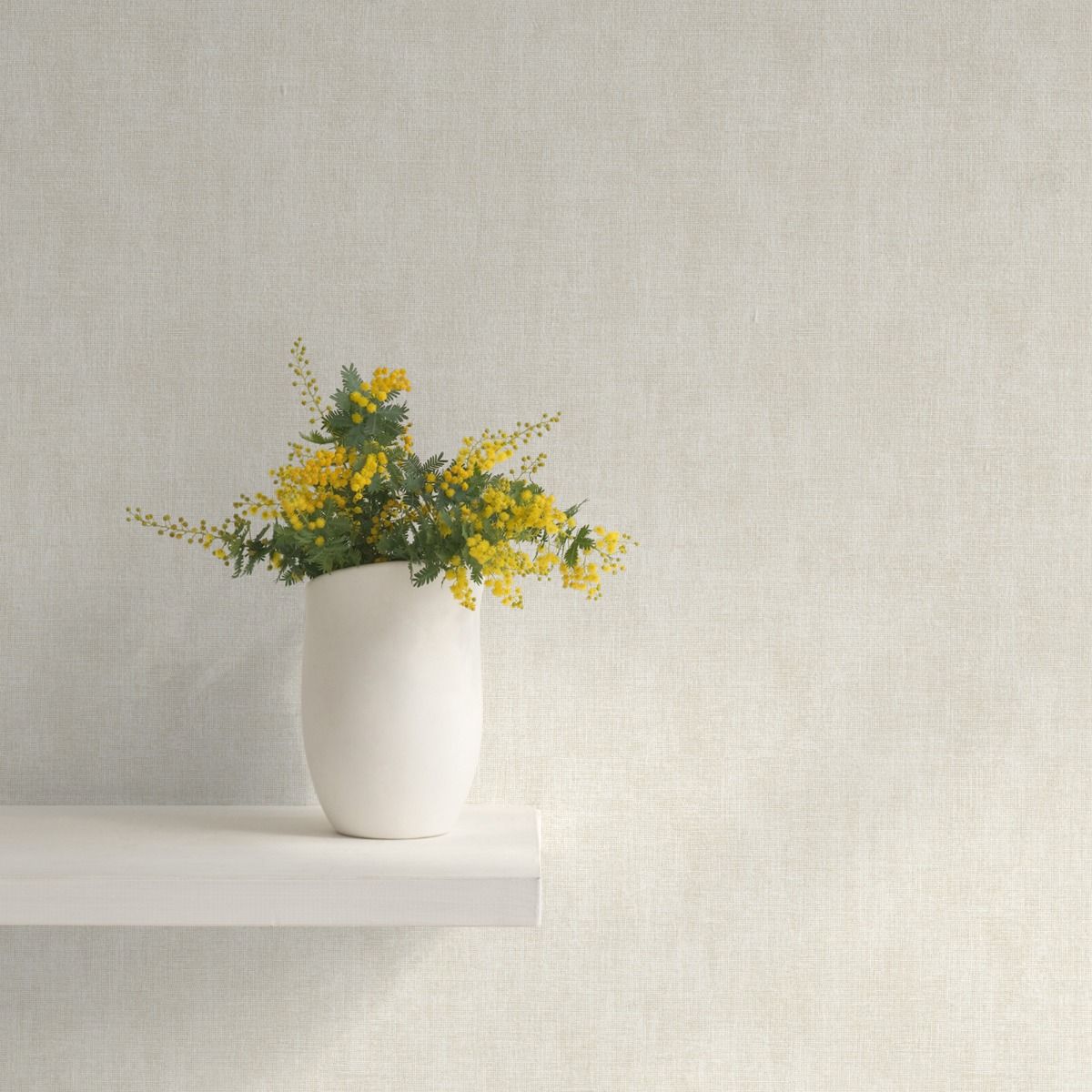 Darcy James Collection Linen Texture Wallpaper - Cream - Muriva