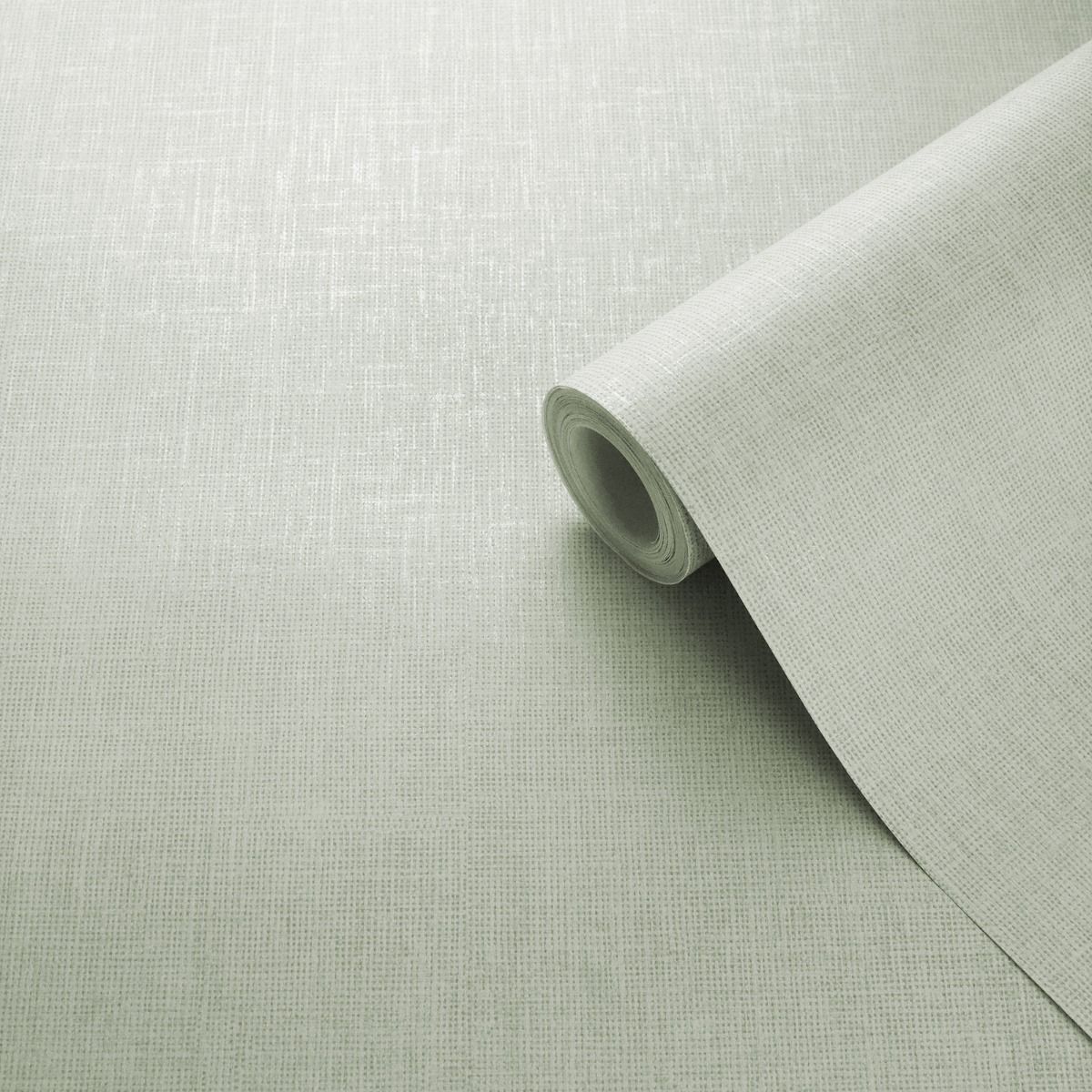 Darcy James Collection Linen Texture Wallpaper - Green - Muriva