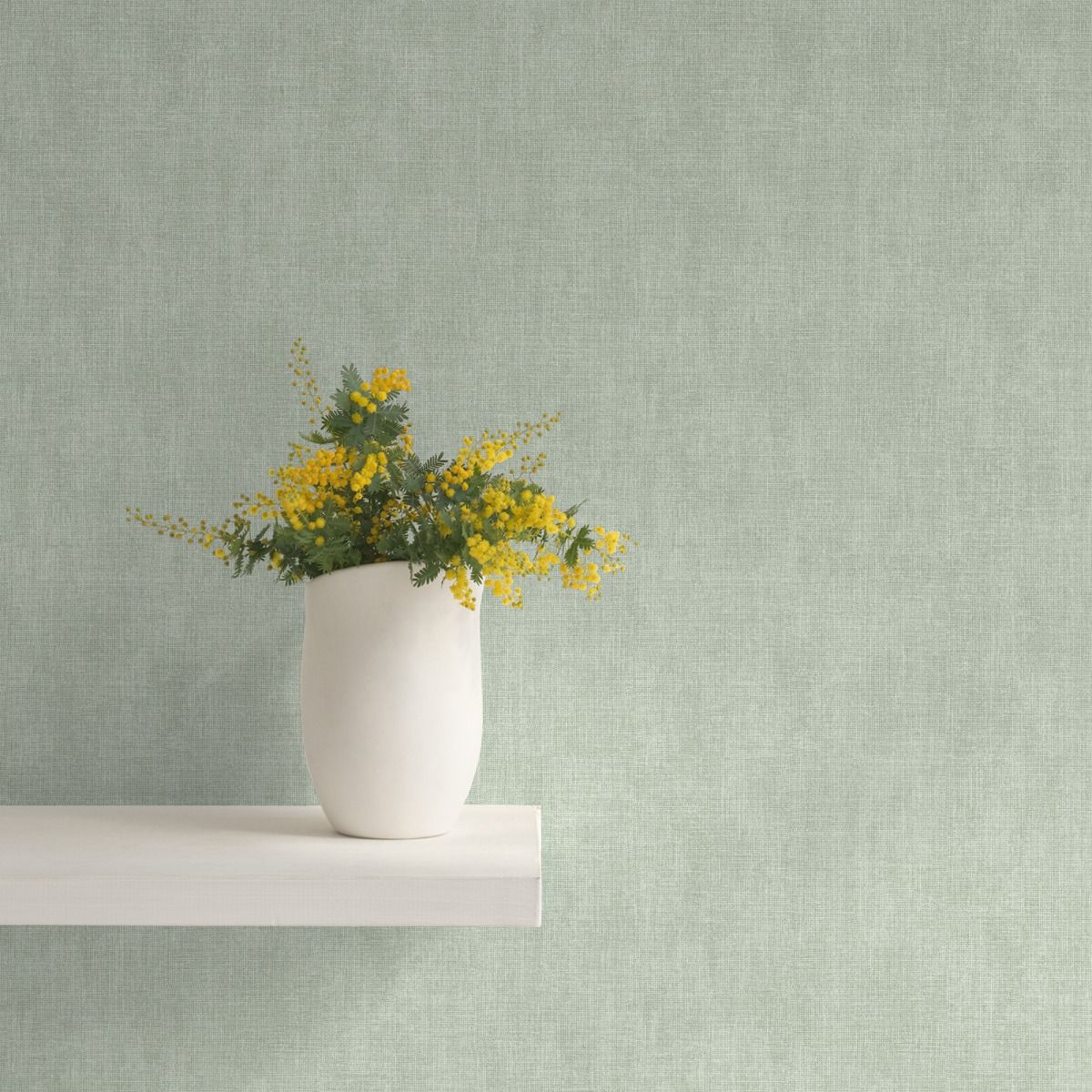 Darcy James Collection Linen Texture Wallpaper - Green - Muriva