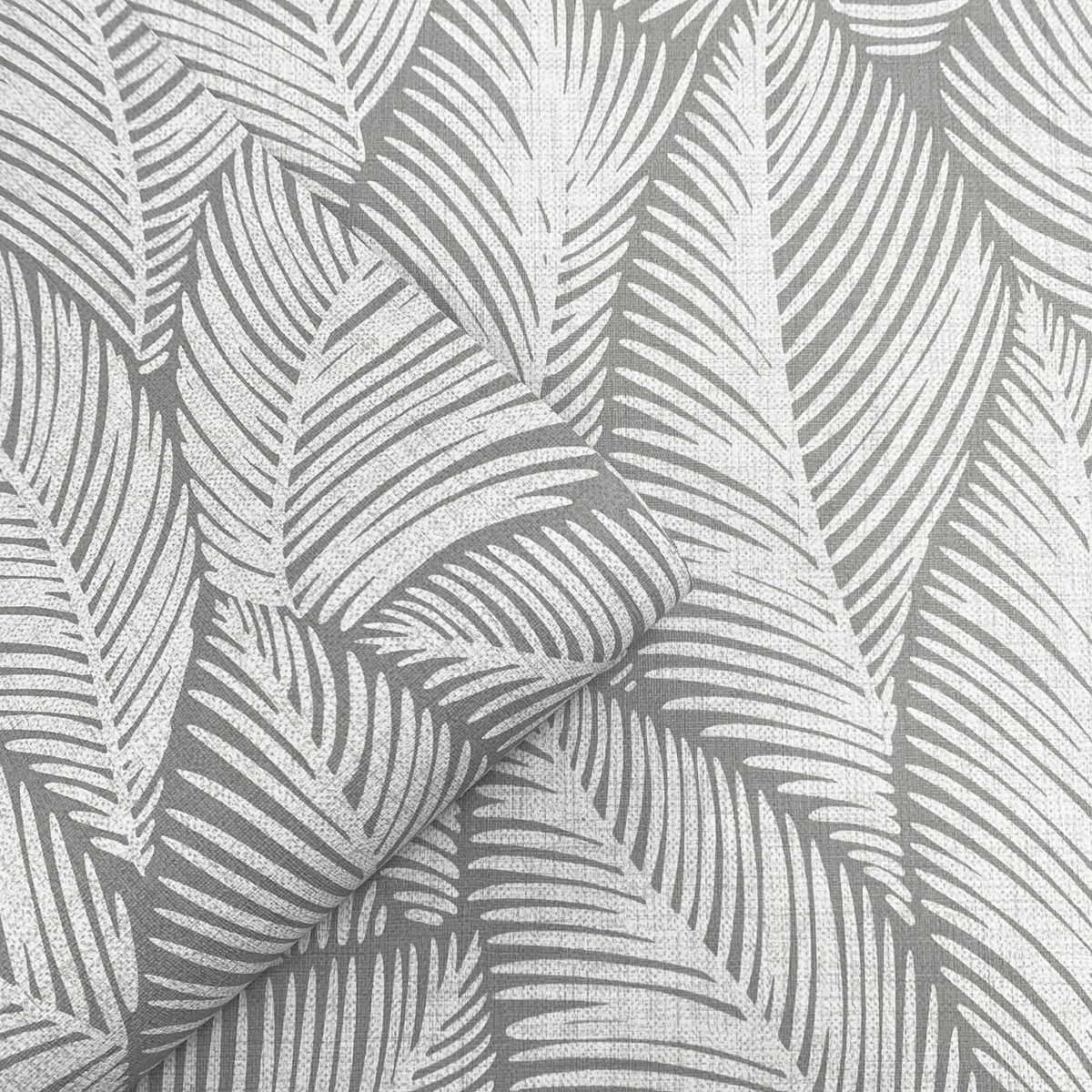 Denver Leaf Wallpaper - Grey - Muriva