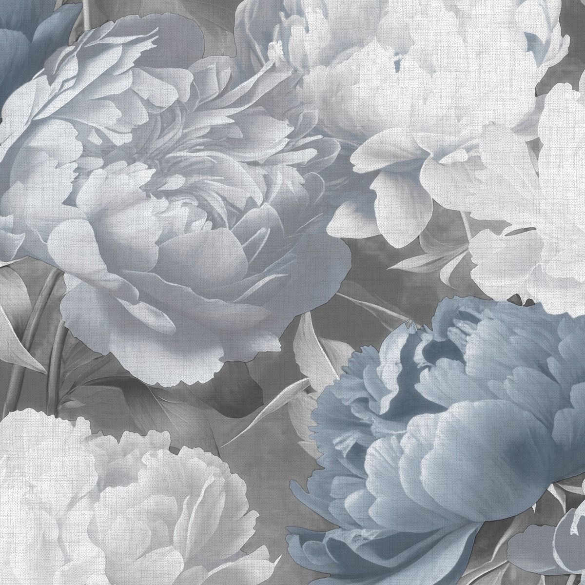 Doretta Floral Textured Vinyl Wallpaper - Blue - Muriva