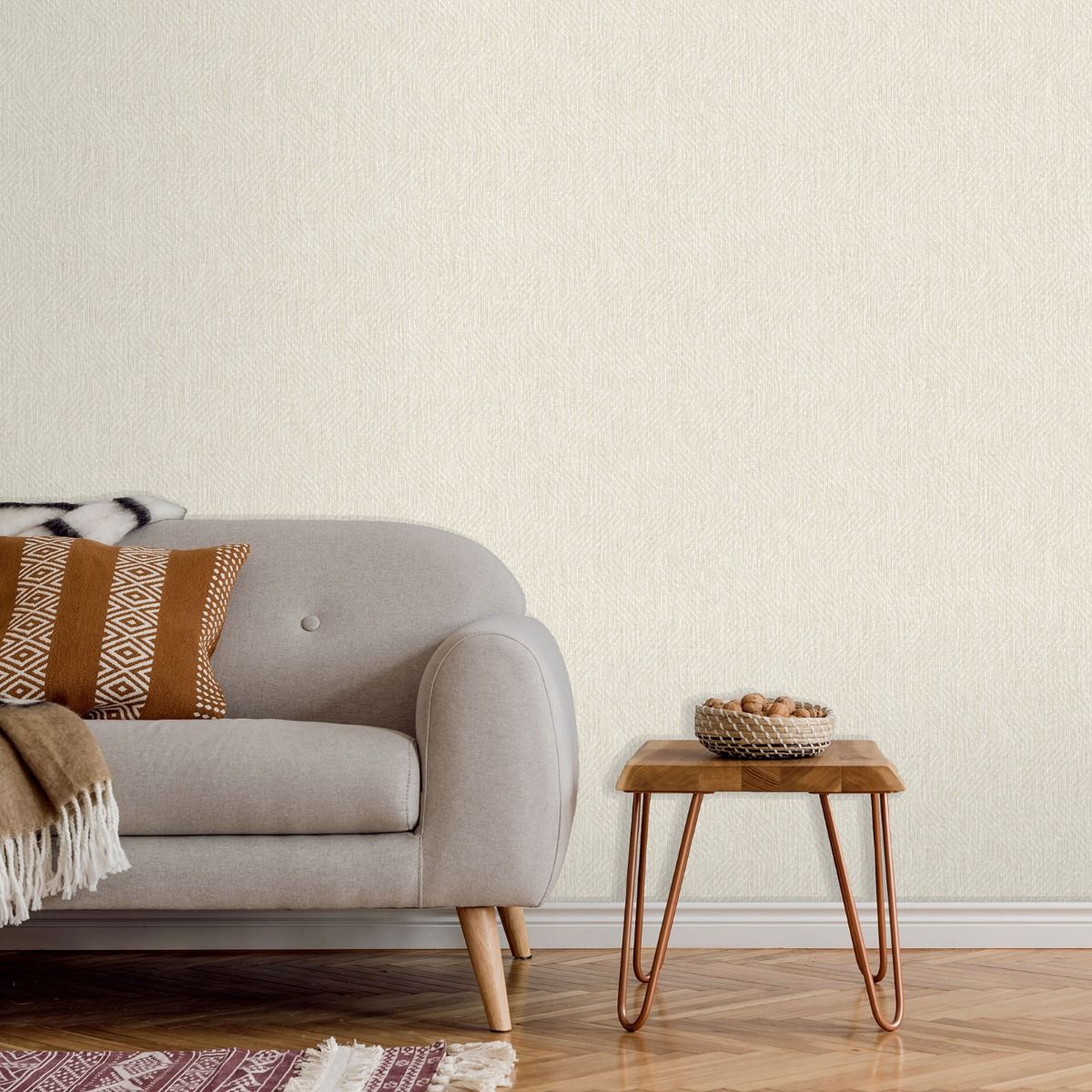 Eden Eris Texture Wallpaper - Cream - Muriva