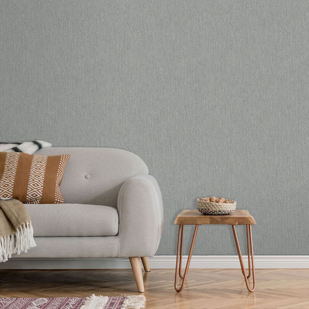 Eden Eris Texture Wallpaper - Grey - Muriva