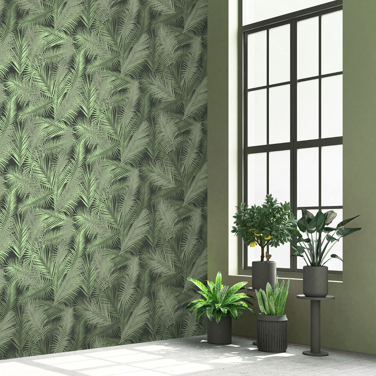 Eden Ilana Leaf Wallpaper - Green - Muriva