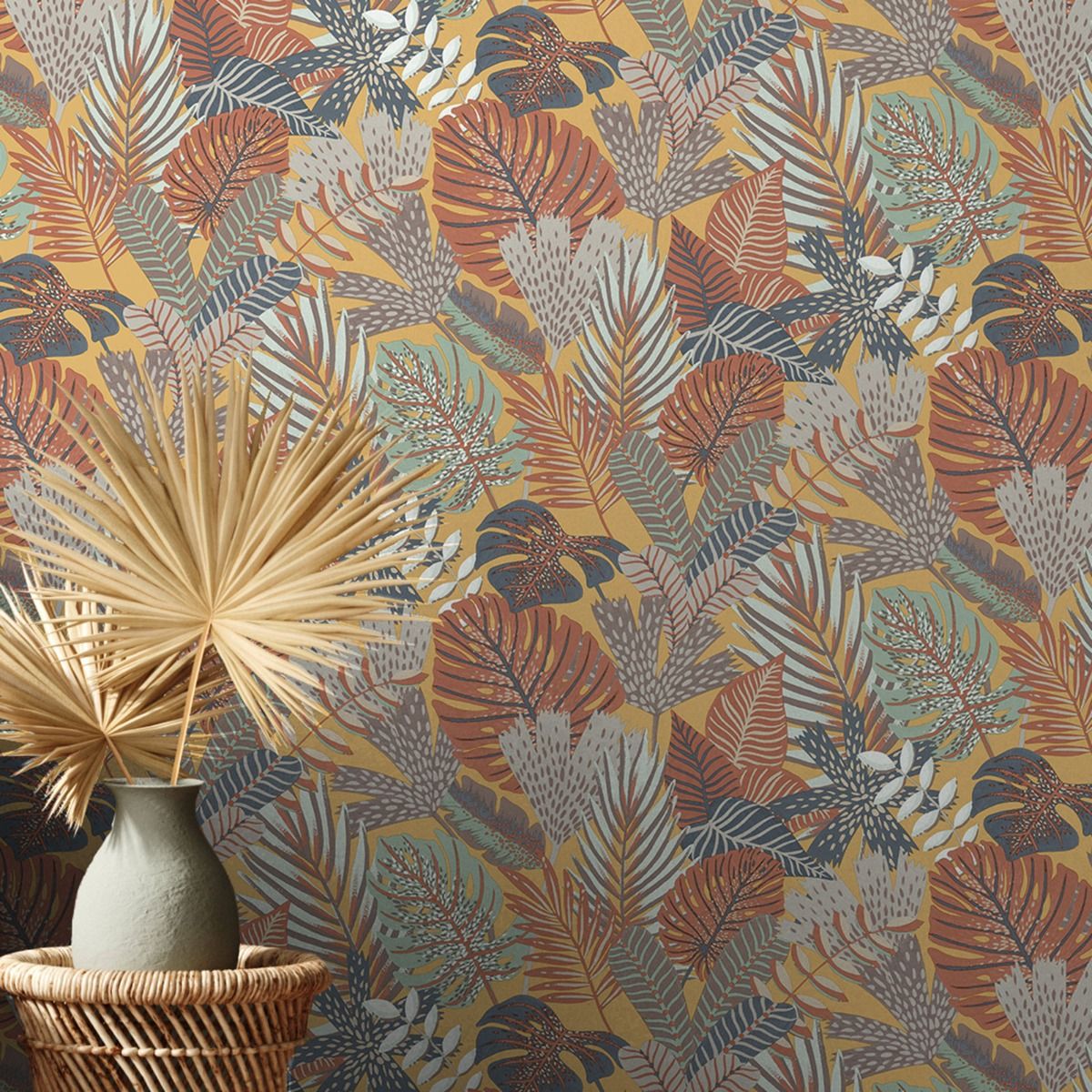 Eden Khasi Jungle Wallpaper - Ochre - Muriva