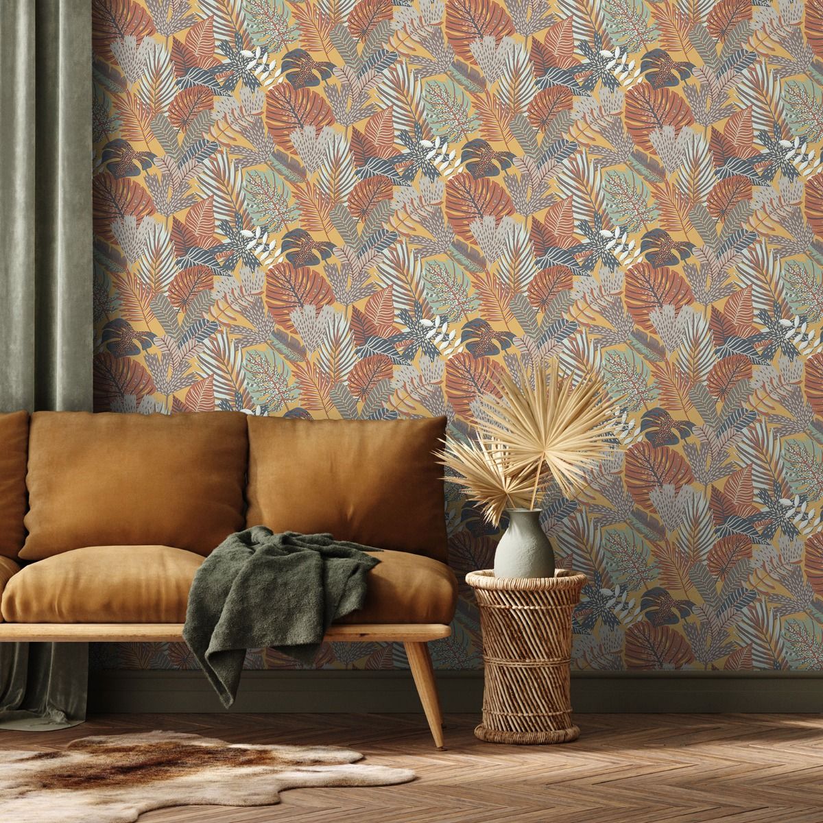 Eden Khasi Jungle Wallpaper - Ochre - Muriva