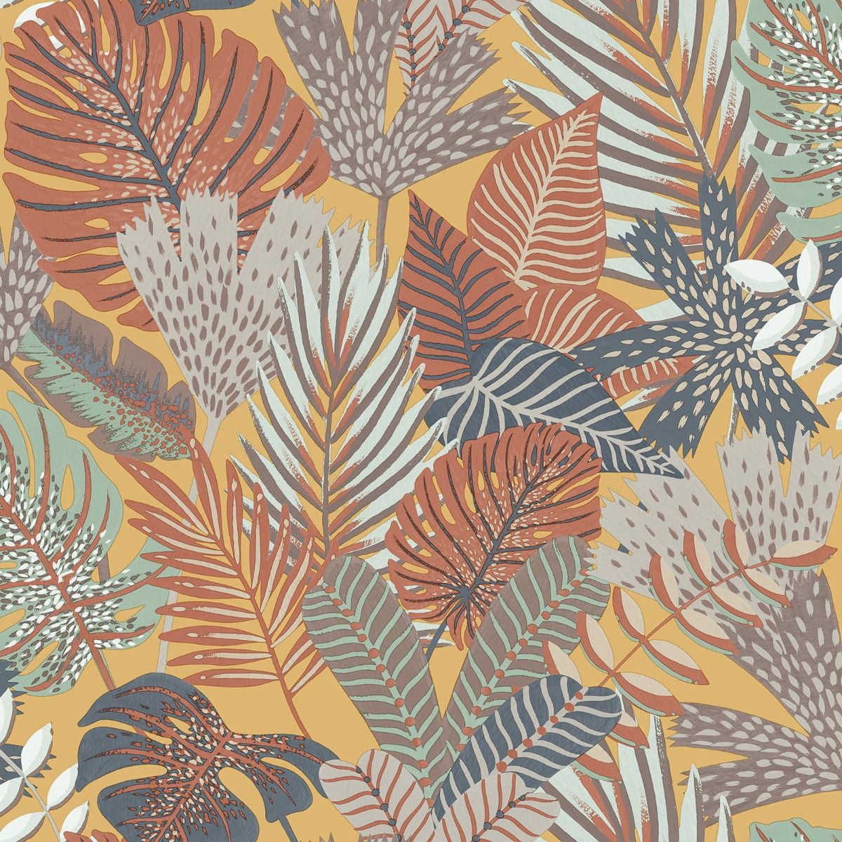 Eden Khasi Jungle Wallpaper - Ochre - Muriva