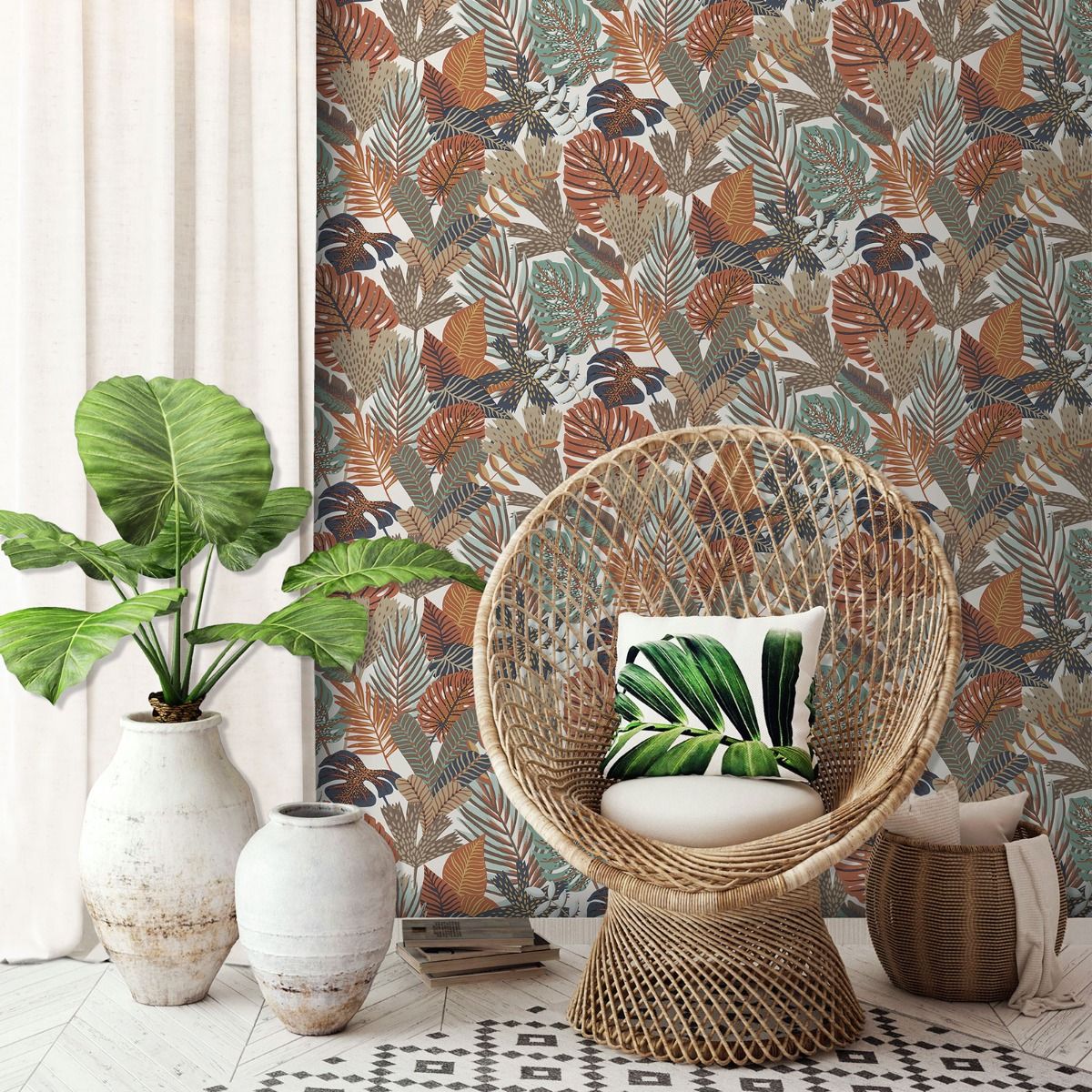 Eden Khasi Jungle Wallpaper - Sand - Muriva