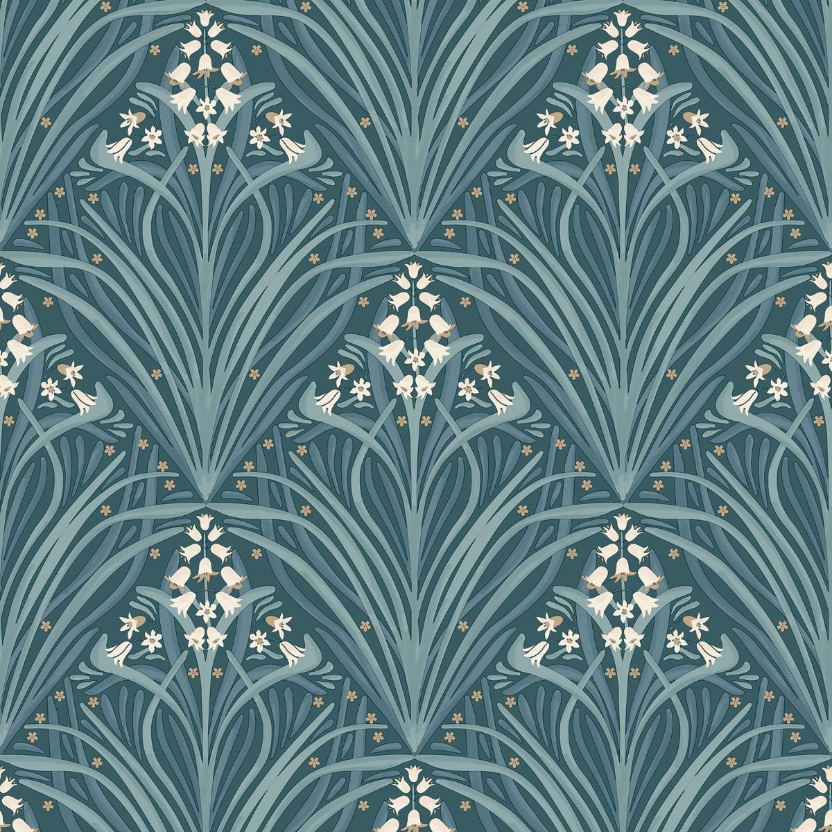 Elegance Bellflower Wallpaper - Green - Muriva