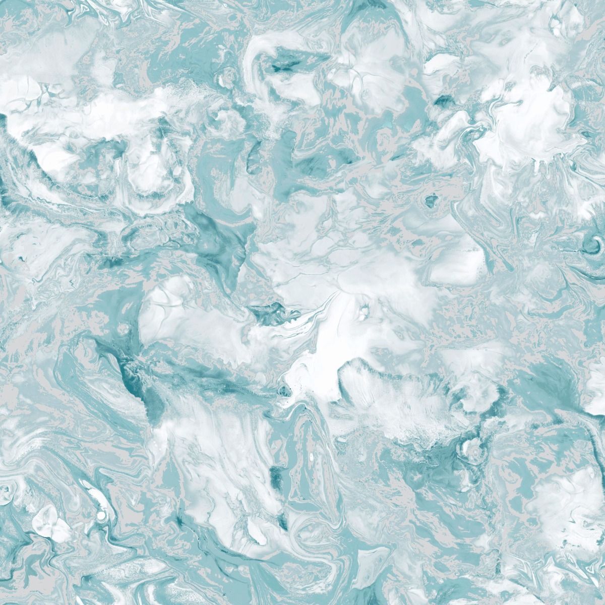 Elixir Marble Wallpaper - Teal / Silver - Muriva
