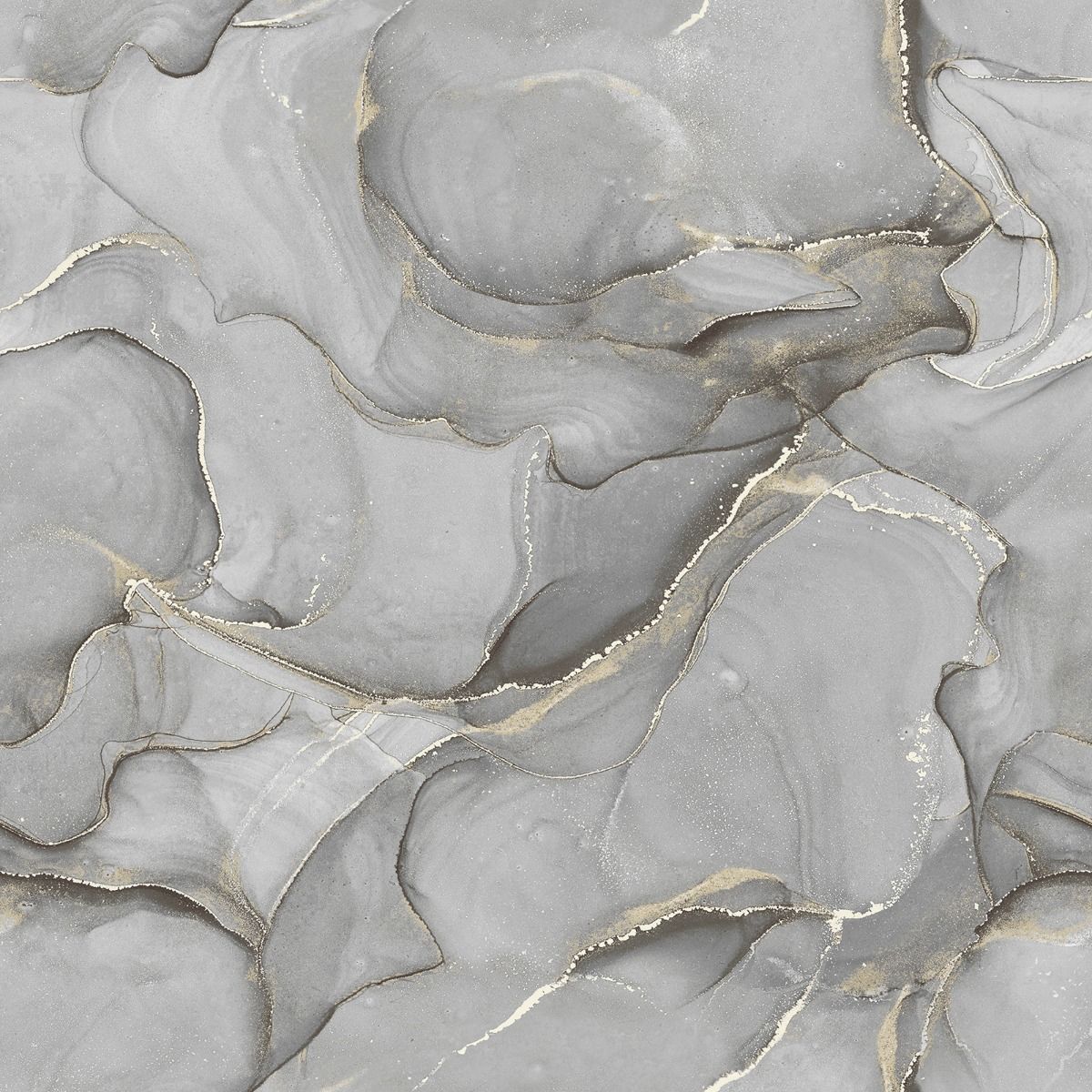Elysian Marble Wallpaper - Black/Gold - Muriva