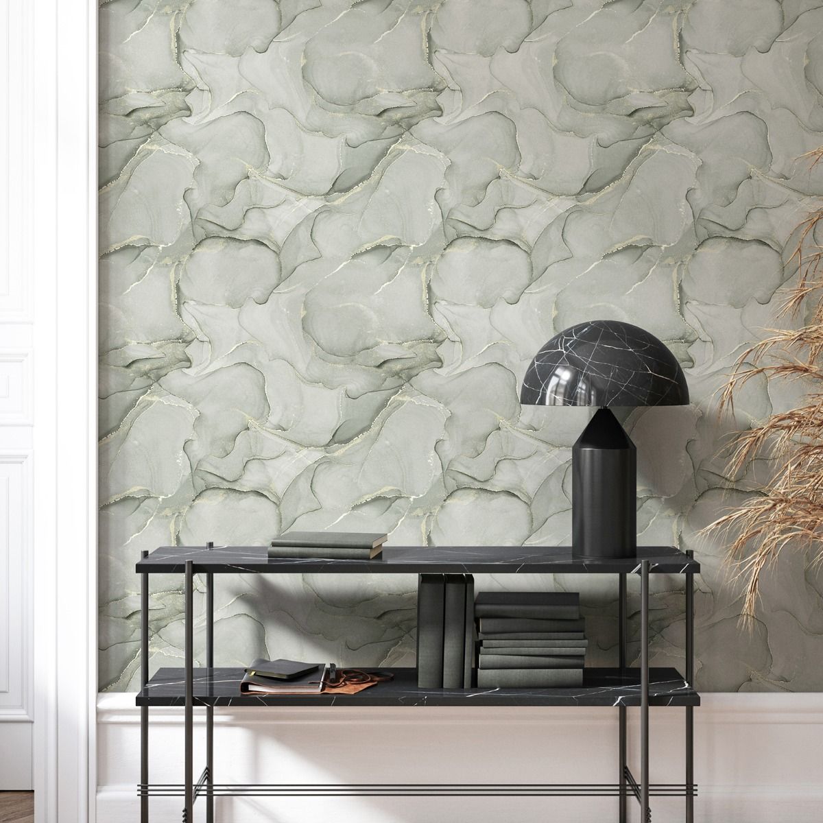 Elysian Marble Wallpaper - Green/Gold - Muriva