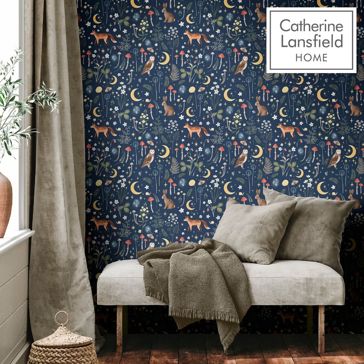 Enchanted Twilight Wallpaper - Navy - Muriva
