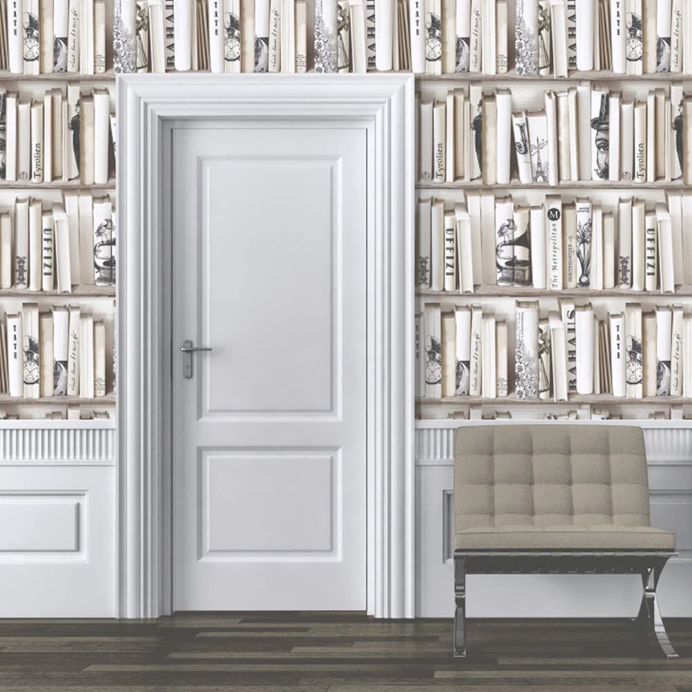 Encyclopedias Wallpaper - Cream - Muriva