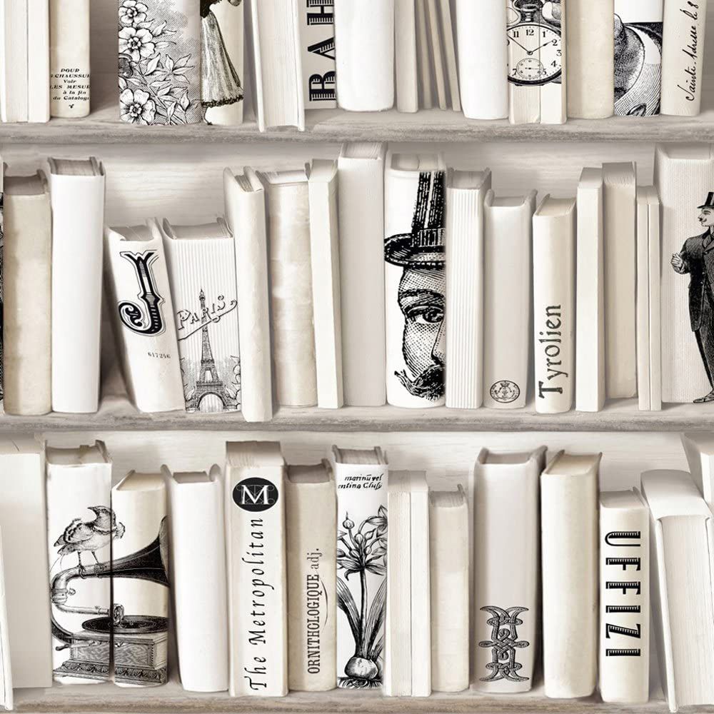 Encyclopedias Wallpaper - Cream - Muriva