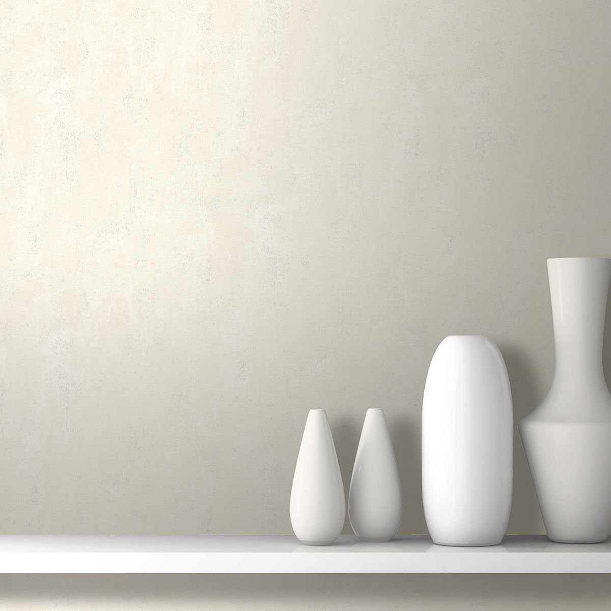 Galactik Capella Texture Wallpaper - White/Cream - Muriva