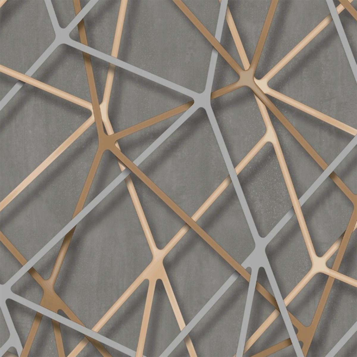 Galactik Geometric Vinyl Wallpaper - Grey - Muriva