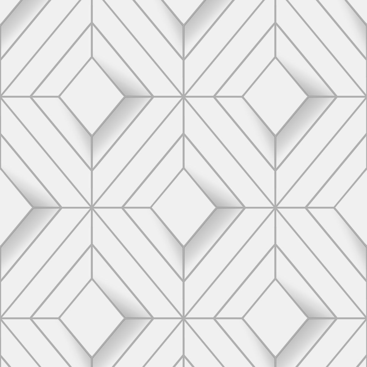 Galactik Leda Geo Wallpaper - White - Muriva