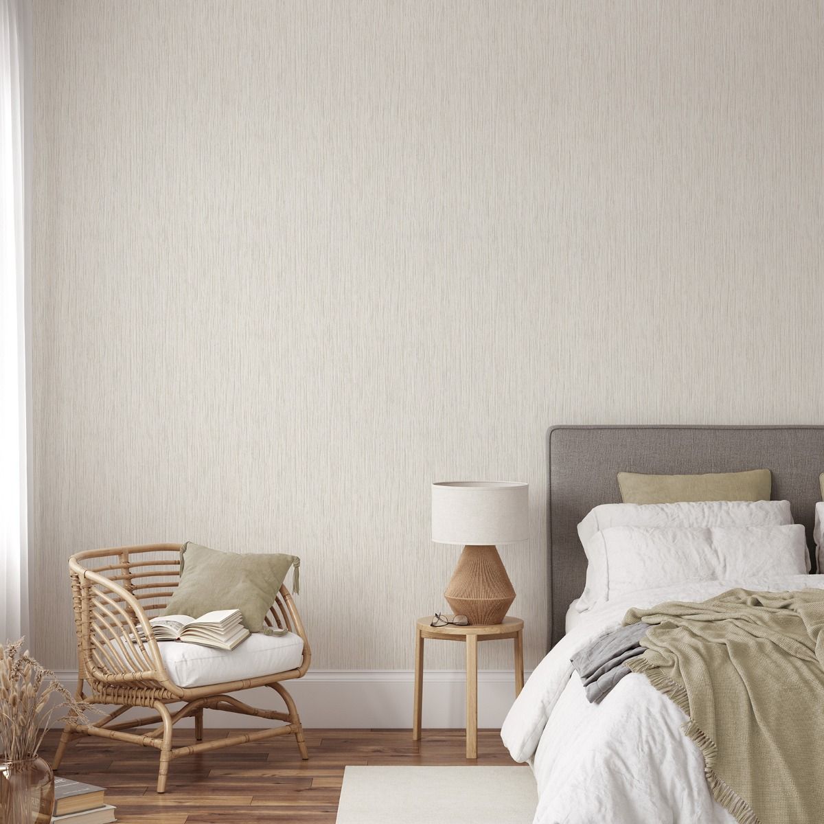 Hudson Texture Wallpaper - Cream - Muriva