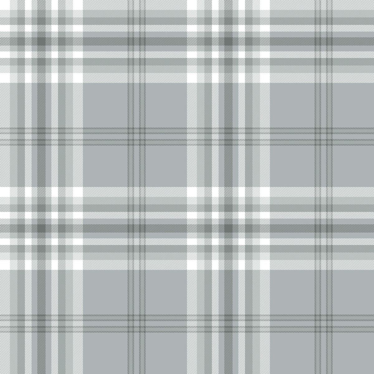 Kelso Check Wallpaper - Light Grey - Muriva