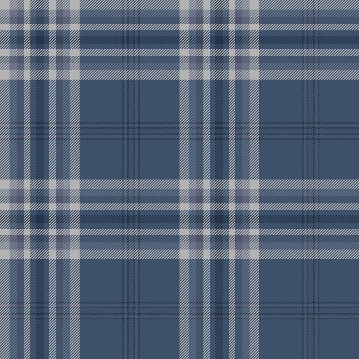 Kelso Check Wallpaper - Navy - Muriva