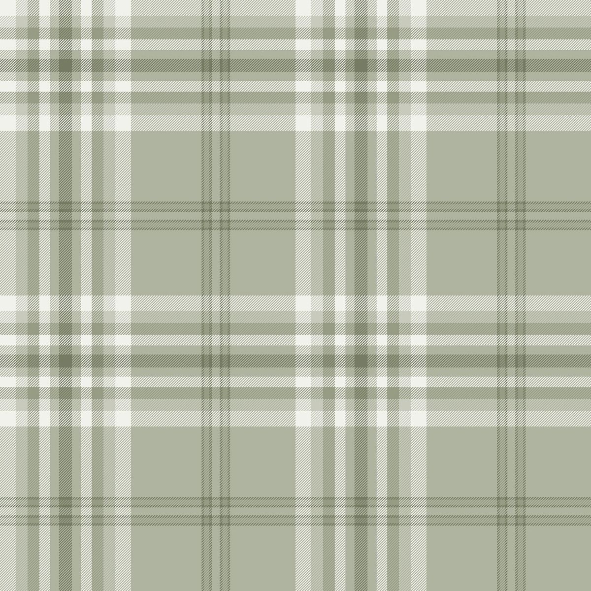 Kelso Check Wallpaper - Sage Green - Muriva