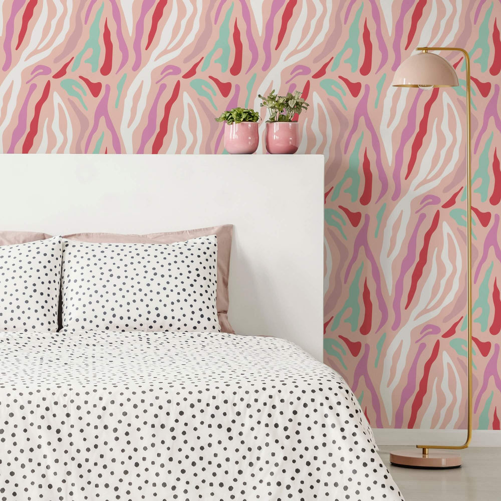 LH900029 - Good Vibrations Wallpaper - Candy Pink, Strawberry Red & Mint - Lust Home