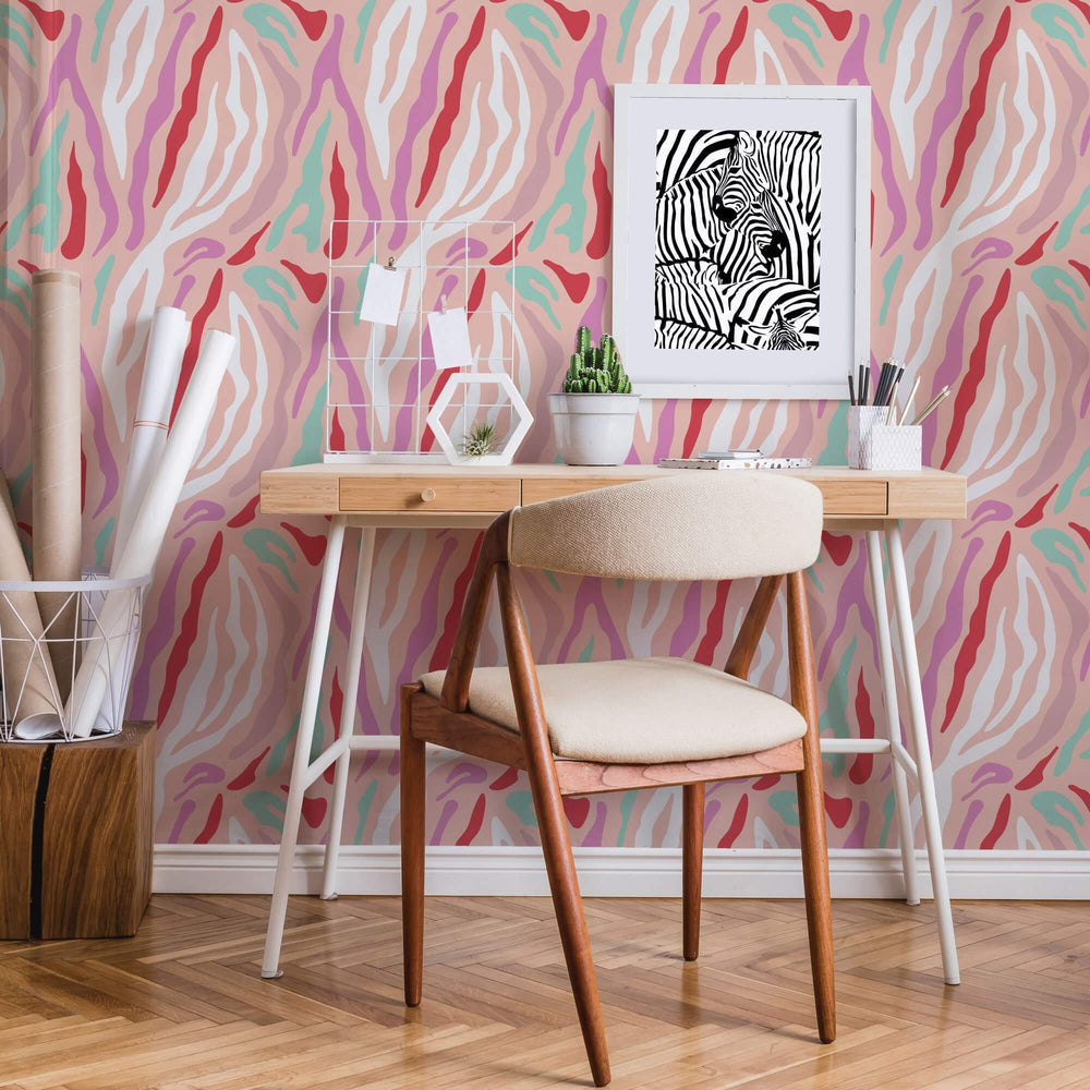 LH900029 - Good Vibrations Wallpaper - Candy Pink, Strawberry Red & Mint - Lust Home