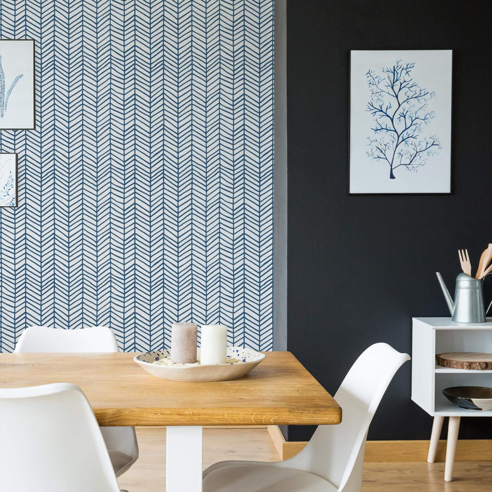 LH900144 - Go Your Own Way Wallpaper - Oxford Blue - Lust Home