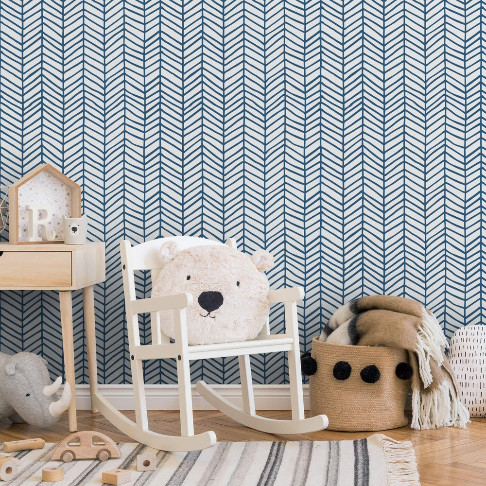 LH900144 - Go Your Own Way Wallpaper - Oxford Blue - Lust Home
