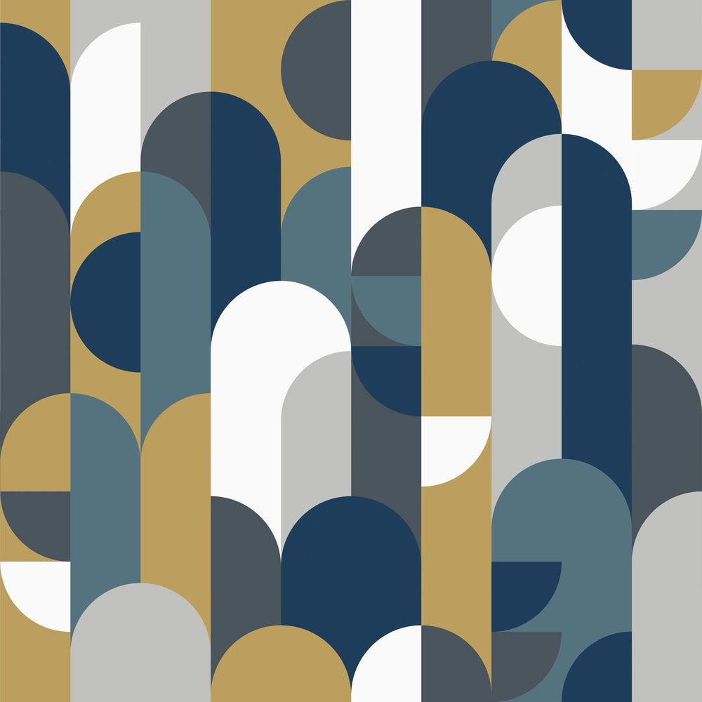 LH900286 - 1919 Wallpaper - Navy & Mustards - Lust Home
