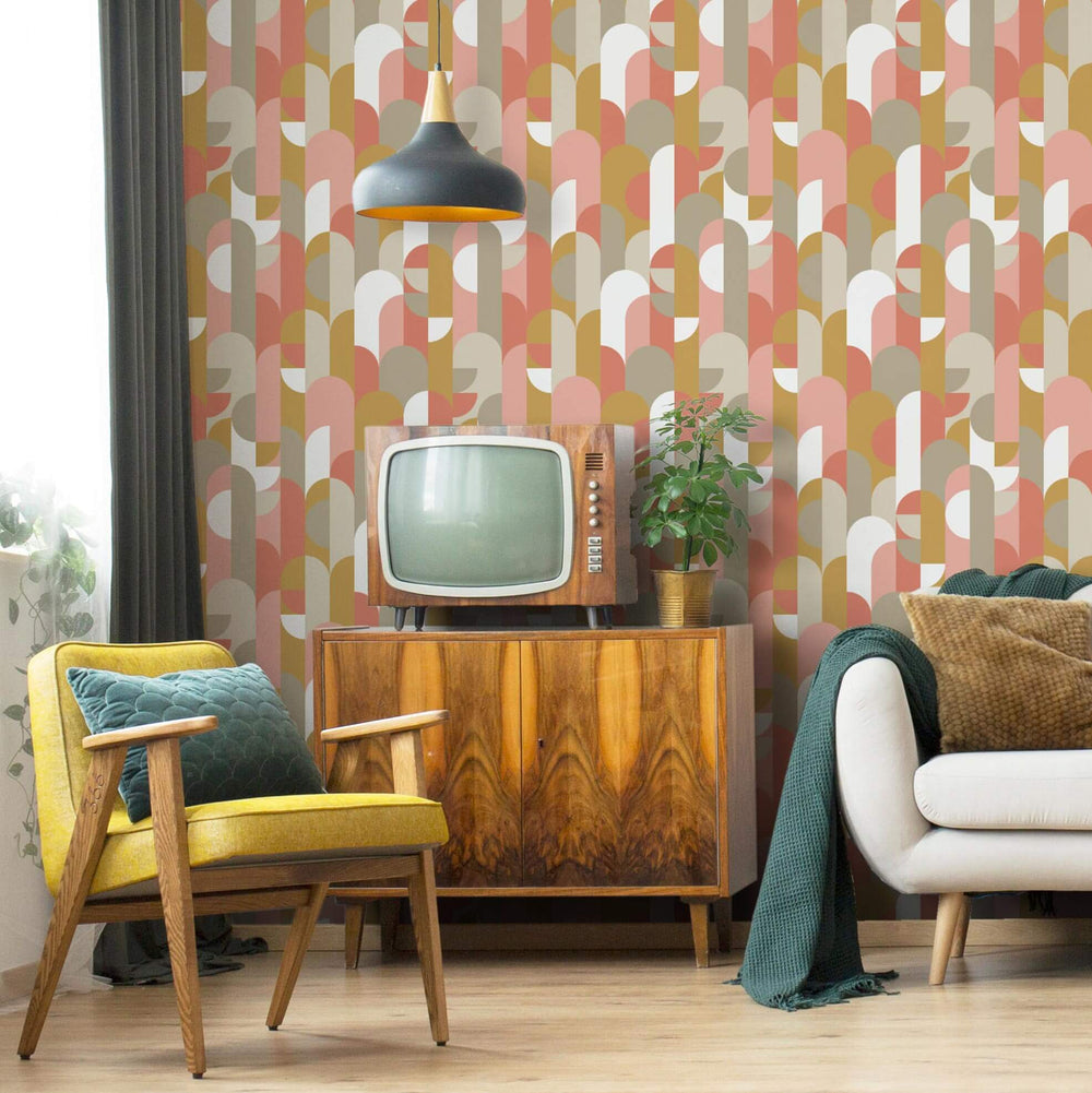 LH900287 - 1919 Wallpaper - Coral Blush & Mustards - Lust Home