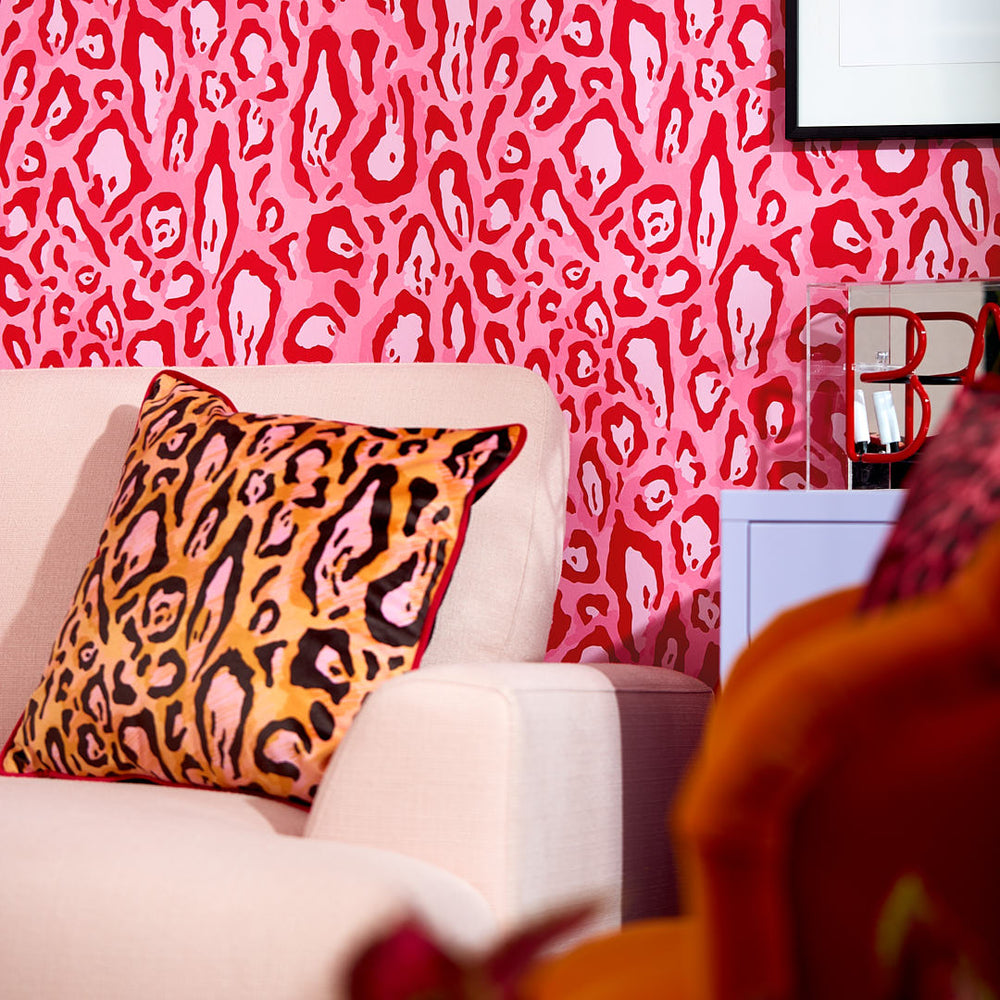 LH900398 - Animal Instinct Wallpaper - Candy Pink & Red - Lust Home