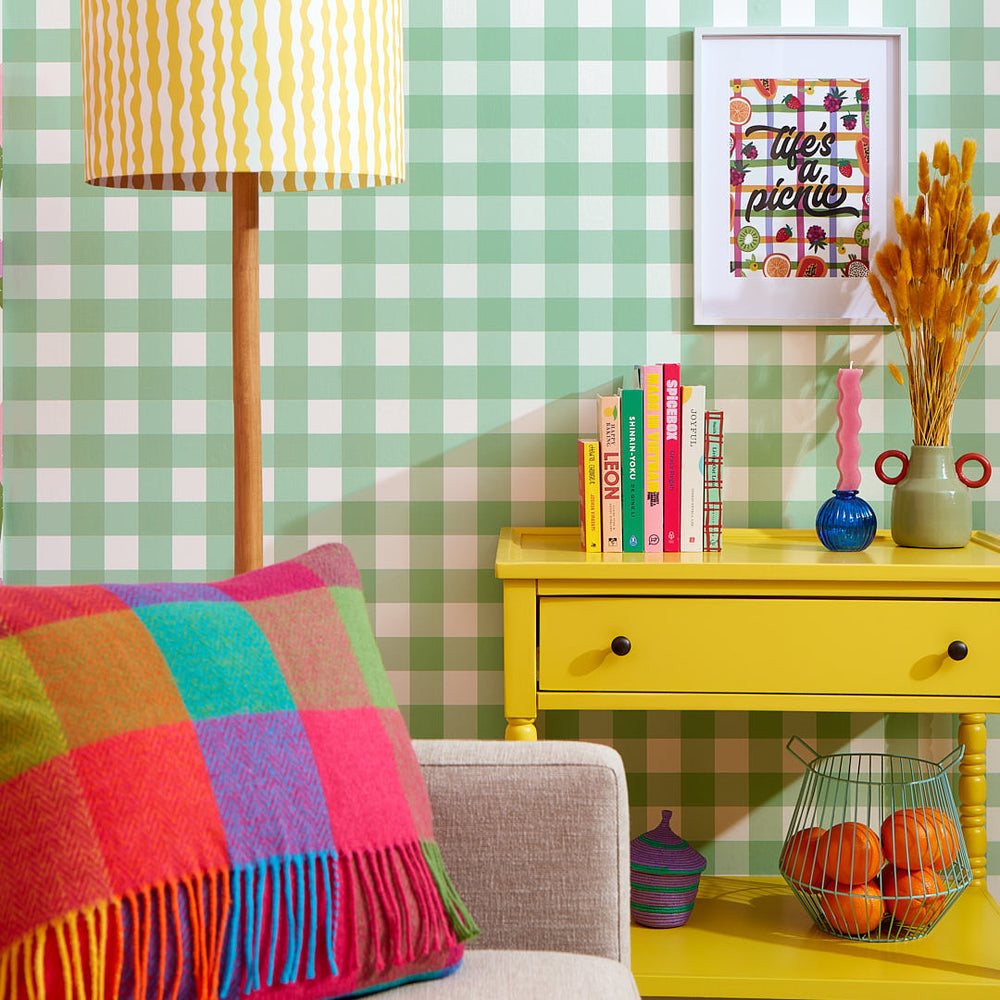 LH900429 - Picnic in the Park Wallpaper - Aquamarine - Lust Home
