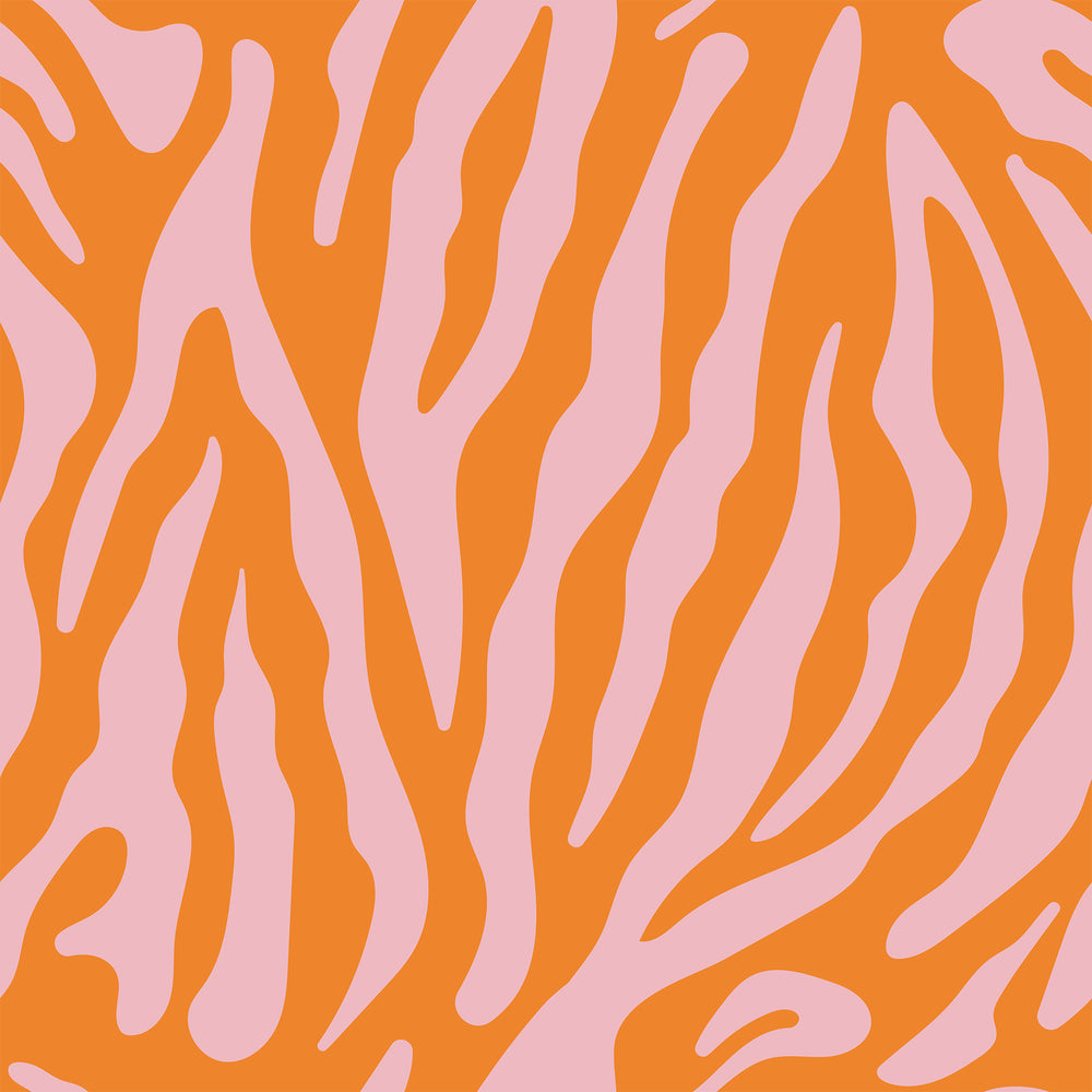 LH900437 - Good Vibrations Wallpaper - Pumpkin Pie & Party Pink - Lust Home