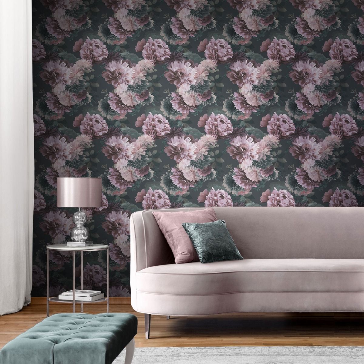 Lipsy Issey Wallpaper - Green / Blush - Muriva