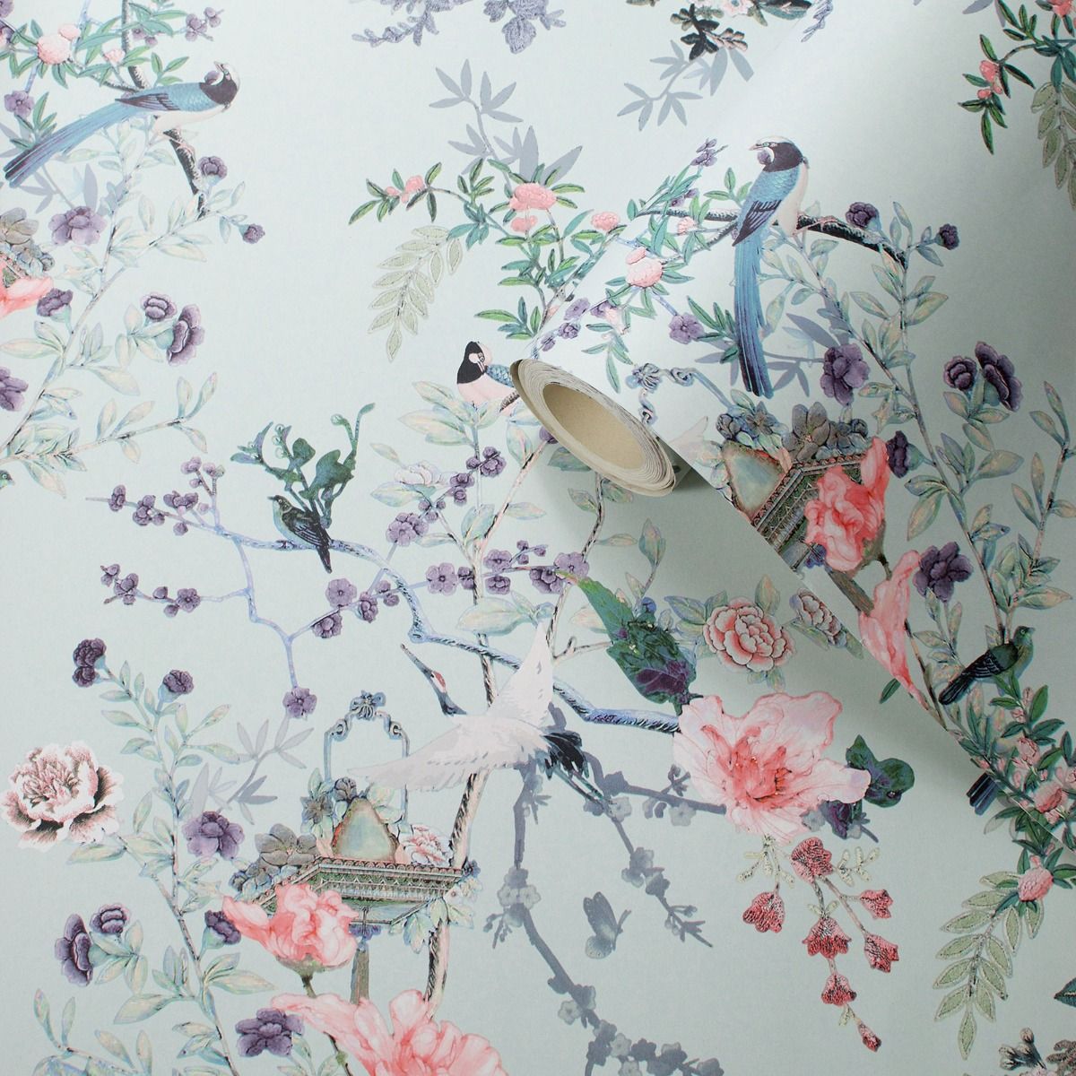 Lipsy Ophelia Wallpaper - Duck Egg - Muriva