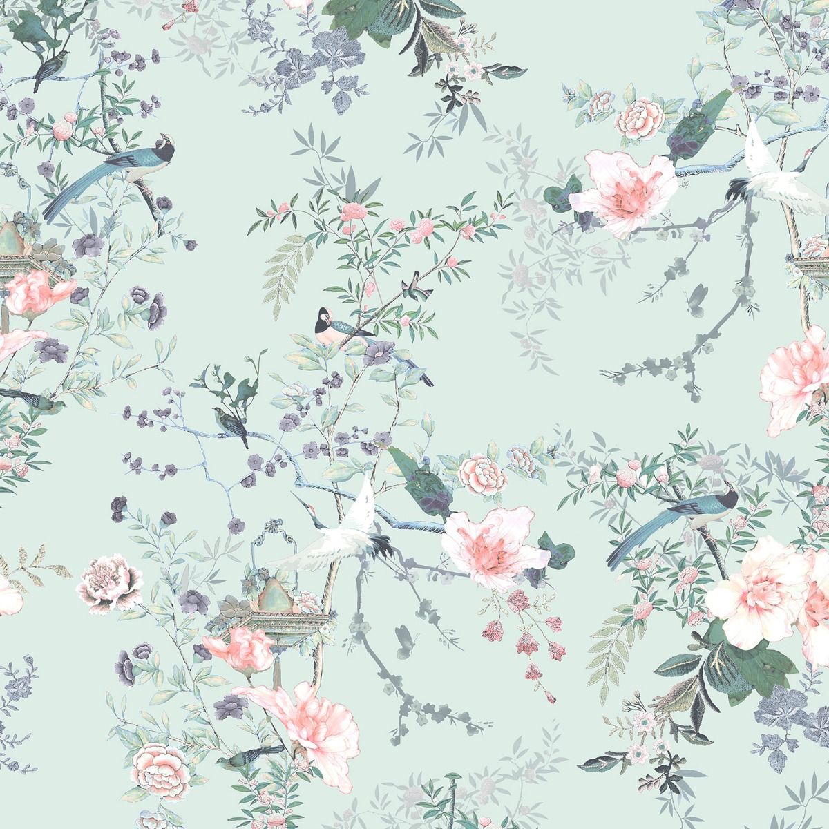 Lipsy Ophelia Wallpaper - Duck Egg - Muriva