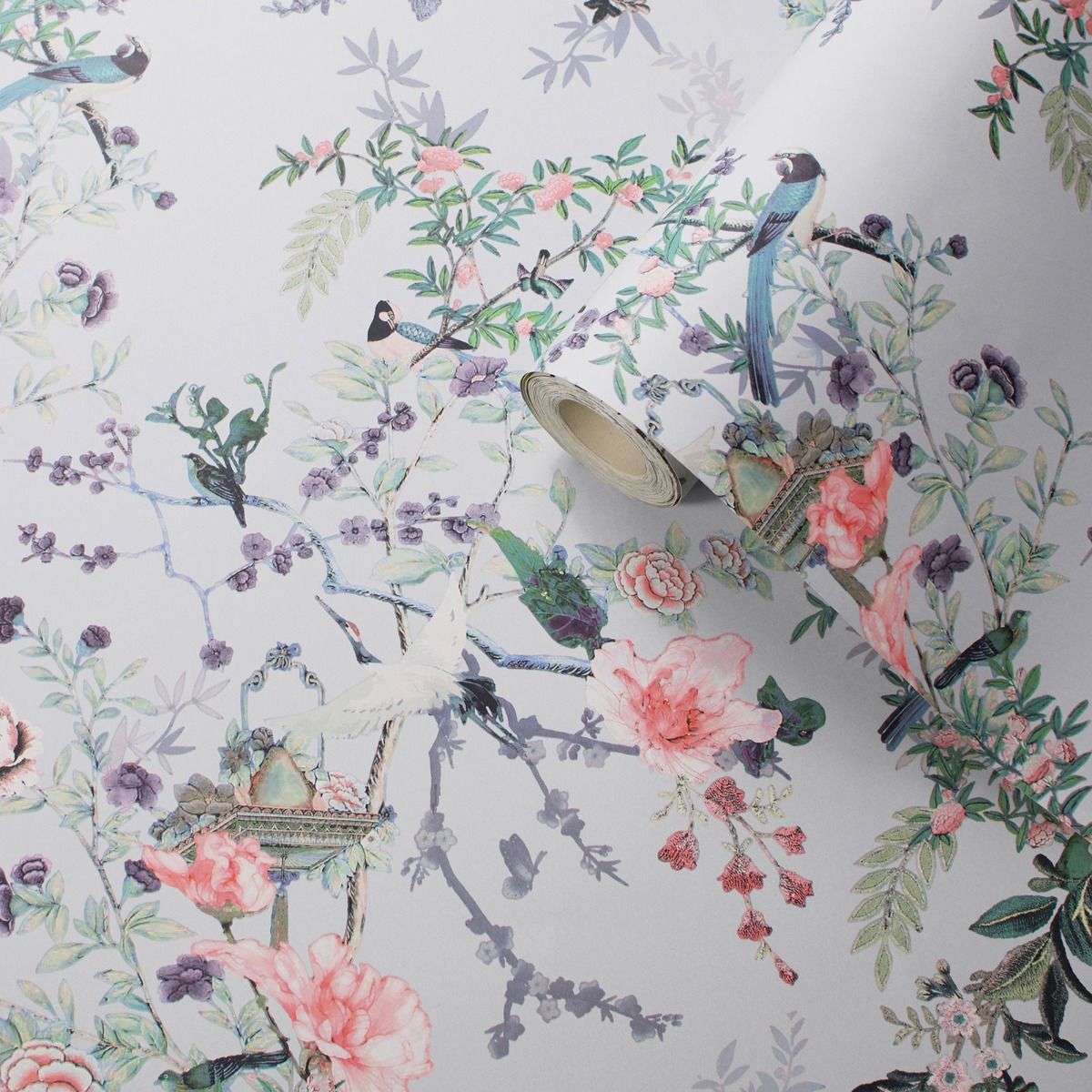 Lipsy Ophelia Wallpaper - Grey - Muriva