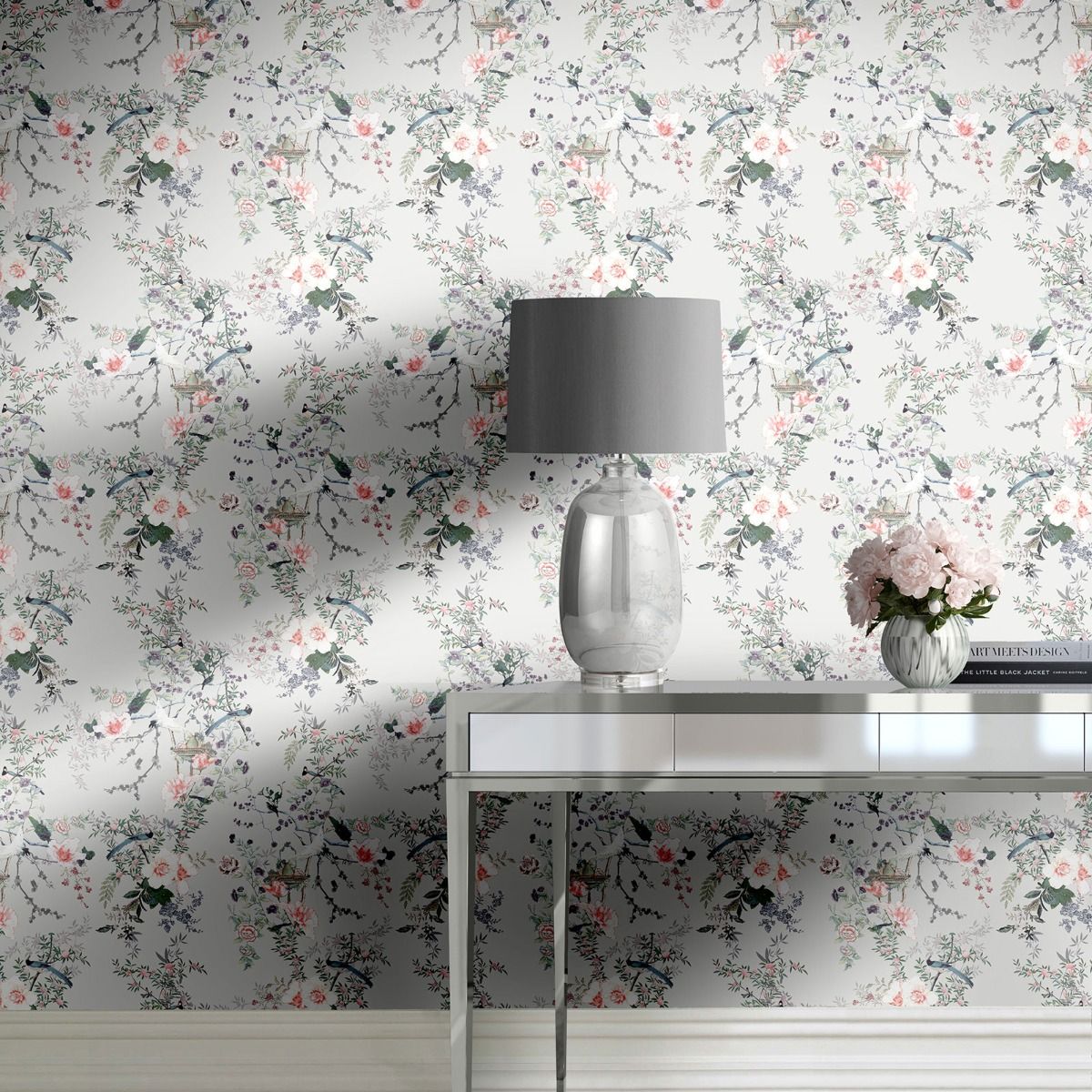 Lipsy Ophelia Wallpaper - Grey - Muriva
