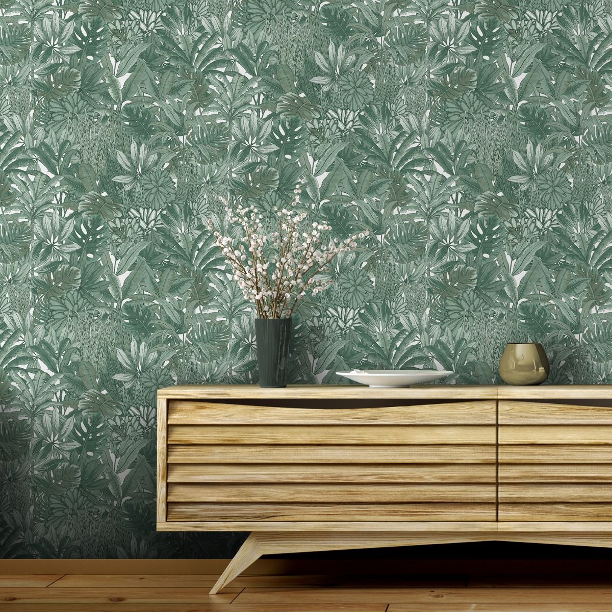 Lush Forest Wallpaper - Green - Muriva
