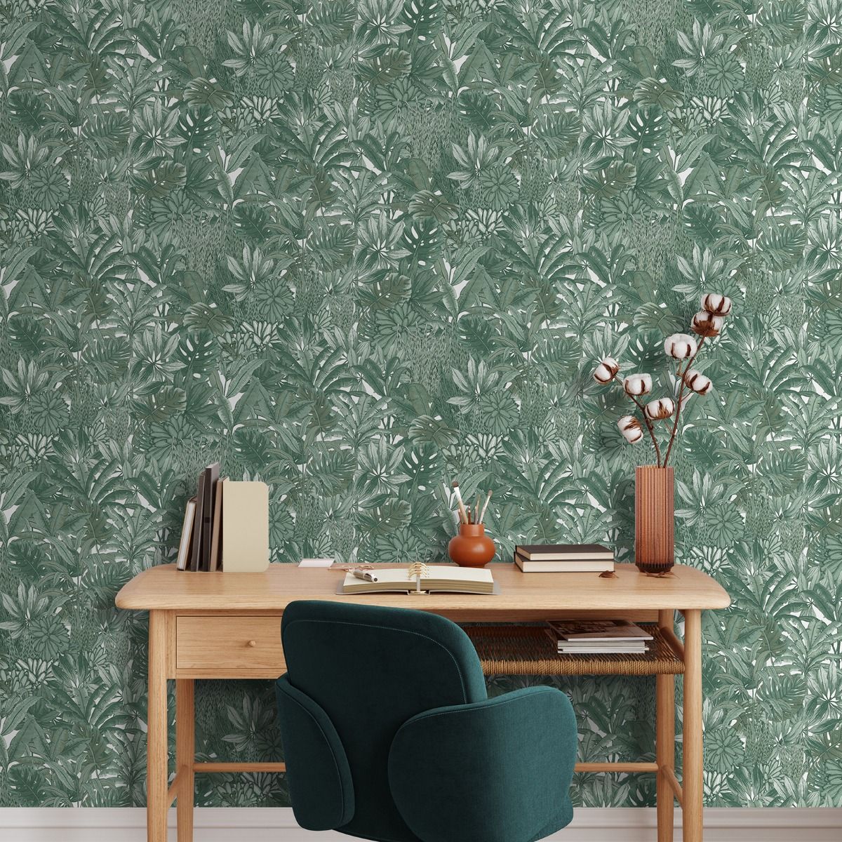 Lush Forest Wallpaper - Green - Muriva
